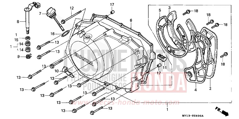 KURBELGEHAEUSEABDECKUNG von Africa Twin 750 NH138G (NH138G) von 1991
